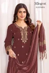 Aaysha By Banwery Malai Crape Embroidery Work Kurti With Bottom
